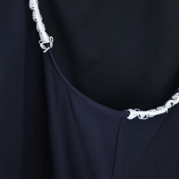 Mossimo One Piece Swimsuit XL Black Cream Piping Scoopneck Back Scoop - Picture 3 of 6